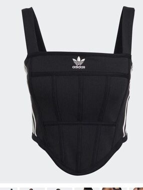 Adidas Rib Corset Tank Plus size 3X black